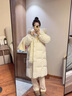 她芙（tafu）品牌女裝羽絨服女中長(cháng)款過(guò)膝2025冬季新款白鴨絨大毛領(lǐng)面包服外套 米白色 M 曬單實(shí)拍圖