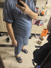 貓人（MiiOW）棉莫代爾男士睡衣男夏10A抑菌冰絲涼感家居服七夕禮物送男友藍色 曬單實(shí)拍圖