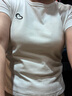 她池圓領(lǐng)T恤2025夏裝新款女裝修身簡(jiǎn)約抽褶收腰正肩短款上衣 曬單實(shí)拍圖