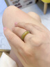 千載一玉翡翠戒指 男女士冰底飄黃翡素圈玉石指環(huán) QZZ759q 內徑約18毫米 曬單實(shí)拍圖