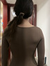 日本Sparrow無痕秋衣女打底衫內(nèi)搭秋冬保暖美體內(nèi)衣防寒秋衣秋褲 可可棕【上衣】 L 曬單實(shí)拍圖