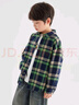 多多家男童襯衫春秋季兒童休閑復古翻領(lǐng)上衣中大童帥氣長(cháng)袖格子紋襯衣 曬單實(shí)拍圖