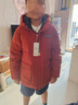 波司登（BOSIDENG）25年新款男女兒童短款5A抗菌4防面料大兜連帽羽絨服T250246915DS 深雅紅|1697 160 /80 約 150-160cm 45kg 曬單實(shí)拍圖