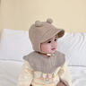 MKOK英國嬰兒帽子秋冬季0-1歲男女寶寶小月齡6-12月護耳遮陽(yáng)防曬帽 卡其色（A類(lèi)棉里） 帽圍40-48CM(建議3-18個(gè)月) 曬單實(shí)拍圖
