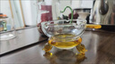 茶漏托架底座玻璃茶壺過(guò)濾茶濾耐熱玻璃茶漏茶具配件茶海茶水分離 黃葉茶漏+龍頭茶架 曬單實(shí)拍圖