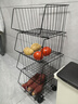 華萊德櫥房置物架落地多層可移動(dòng)家用推車(chē)水果蔬菜籃子零食架玩具收納架 中號4層帶輪 曬單實(shí)拍圖