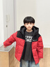 波司登（BOSIDENG）25新款羽絨服男女兒童中長(cháng)款5A抗菌絨保暖連帽外套T250246120Q 冰川熊紅9CX8 120 /60 約110-120cm 22kg 曬單實(shí)拍圖