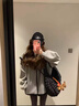 乖甜星灰色拼接外套女春秋季設計美式復古2025休閑寬松顯瘦立領(lǐng)中性風(fēng) 灰色 高品質(zhì)毛呢面料 2XL 曬單實(shí)拍圖