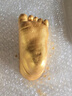 洽苒寶寶滿月手足印嬰兒手模腳模型手腳印泥紀(jì)念品那色純手工周歲禮物 0-6月黑胡桃木色手模套裝  曬單實拍圖