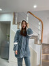 雅鹿珊瑚絨睡袍女秋冬季睡衣加絨加厚可愛(ài)法蘭絨家居服套裝可外穿 NSMLZ-淺粉兔 【睡袍+褲子】 L 【建議100-120斤】 曬單實(shí)拍圖