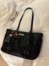 南風(fēng)Chio2nd奇遇米果托特包超A黑皮包大容量手提包女款單肩包七夕禮物 經(jīng)典黑 今日拍下送小馬掛件一個(gè) 曬單實(shí)拍圖