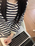 森馬（Semir）chic韓系條紋冰絲針織長(cháng)袖t恤防曬罩衫女夏季外搭薄紗上衣空調衫 藏青條紋版 S 建議40-50公斤 曬單實(shí)拍圖