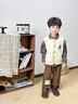 旻勝 男童秋冬季三件套裝襯衫工裝褲毛衣背心洋氣潮寶寶衣服生日禮物 100 【身高85-95cm/體重25-30斤】 通常按身高+10拍 曬單實(shí)拍圖