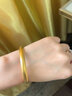 中國黃金（CHINA GOLD）泥鰍背黃金手鐲女士足金素圈寬面金鐲子情人節生日禮物送女友老婆 56#圈口-約9.7g【含國檢速發(fā)】 曬單實(shí)拍圖