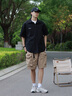 聲猴短袖T恤男襯衫日系簡(jiǎn)約男士T恤刺繡翻領(lǐng)夏季半袖短袖男工裝外套潮 襯衫黑色+白短T+工裝褲綠色 XL 曬單實(shí)拍圖