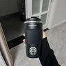 星巴克杯子大容量保溫杯不銹鋼咖啡杯喝水杯隨手杯伴手禮禮物 黑色皮套杯 曬單實(shí)拍圖