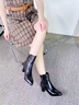 紅蜻蜓女鞋2026秋新款大碼頭層牛皮高跟皮靴媽媽短靴女士通勤百搭時(shí)裝靴 黑色（WFC450401B） 37 （皮鞋碼） 曬單實(shí)拍圖