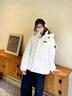 鴨鴨（YAYA）時空道宇連帽羽絨服女三防保暖2025冬季新款韓版寬松泡芙面包服 月光白色 M 曬單實拍圖