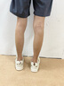 森馬（Senma）男鞋夏季休閑百搭時尚小白鞋子男士軟底輕便厚底增高板鞋男款透氣 米色 42 曬單實(shí)拍圖