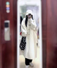 春乏雙面絨毛呢大衣女中長(cháng)款2025春秋韓系寬松小個(gè)子學(xué)生立領(lǐng)呢子大衣 米白色 XS 建議105斤以下 曬單實(shí)拍圖
