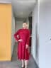 俞兆林（YUZHAOLIN）喜婆婆婚宴裝氣質結婚禮服中老年媽媽春秋高貴連衣裙加大碼兩件套 FE3xX 紅色 2XL  （推薦105-120斤） 曬單實拍圖