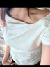 沂懿短袖女正肩白色t恤夏季新款2025顯瘦上衣設(shè)計(jì)感純色百搭辣妹修身 扭結(jié)褶皺短袖【白色】微透 M 【推薦90-105斤】 曬單實(shí)拍圖
