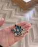 迪后（Dirholl）品牌胸針高檔女奢華氣質(zhì)胸花套裝別針配飾品情人節生日禮物送女友 高檔胸針五件套裝【藍色禮盒】 曬單實(shí)拍圖