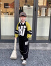 G.DUCKKIDS男童套裝春秋裝2025新款大兒童洋氣帥氣運動休閑8字母衛(wèi)衣9兩件套 綠色 160 cm 曬單實拍圖