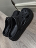名創(chuàng)優(yōu)品（MINISO）洞洞鞋男士夏季外穿防滑厚底eva踩屎感涼鞋防臭海邊沙灘包頭拖鞋 曬單實(shí)拍圖