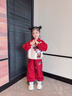 G.DUCKKIDS小黃鴨童裝哪咤兒童服裝女童套裝好看秋裝女孩秋季衣服休閑兩件套 紅色套裝 140 (建議125-135cm 7-8周歲） 曬單實(shí)拍圖
