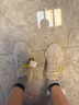 阿迪達(dá)斯男女YEEZY 350 V2 白玉石椰子夏日透氣休閑鞋H06519 43 曬單實(shí)拍圖
