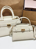 CHARLES&KEITH鱷魚(yú)紋凱莉包手提斜挎婚包包女包生日禮物CK2-50270880-1 Ivory象牙色 S 曬單實(shí)拍圖
