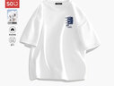名創(chuàng  )優(yōu)品（MINISO）純棉中袖男2025夏季簡(jiǎn)約百搭寬松潮多巴胺色系純色短袖T恤男大碼 【100%純棉】白色(z深藍海域胸標) XL 180 (不起球不掉色) 曬單實(shí)拍圖