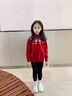 G.DUCKKIDS小黃鴨童裝女童毛衣冬季新款兒童針織衫中大童加厚雪花雙面絨毛衣 紅色 150尺碼11~12歲【140-150cm】cm 曬單實拍圖
