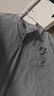 無印良品（MUJI）男式?jīng)龈泻嗬I(lǐng)短袖T恤 男士打底衫男款25年夏季涼感物語男裝 藏青色條紋 M (170/92A) 曬單實拍圖