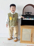 G.DUCKKIDS小黃鴨男童秋裝套裝帥氣嬰兒童衣服春秋季帥氣寶寶韓版工裝三件套 米色馬甲 90 尺碼1~2歲【 80-90cm】cm 曬單實(shí)拍圖