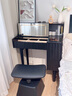 賀冠復古風(fēng)床頭梳妝臺一體柜家用極簡(jiǎn)黑色電腦桌全實(shí)木化妝桌二合一 100cm丨LED茶玻臺面丨升降凳套裝 抽屜在右-鏡面蓋上秒變書(shū)桌 曬單實(shí)拍圖
