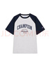 Champion【王俊凱同款】冠軍短袖插肩袖情侶款25夏季新款復(fù)古純棉T恤 灰色藍(lán)色拼接 M 曬單實(shí)拍圖