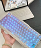 重力星球破繭75家用機械鍵盤(pán)無(wú)線(xiàn)/有線(xiàn)藍牙三模電競游戲鼠標鍵盤(pán)套裝gasket客制化金屬RGB燈光鍵盤(pán)鍵鼠套裝 【K1 LITE經(jīng)典版】 北極光（全透鍵帽） 曬單實(shí)拍圖
