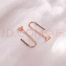 周六福七夕禮物  18K金耳飾女耳線(xiàn)長(zhǎng)款幾何三角時(shí)尚彩金送女生 一對(duì) 曬單實(shí)拍圖