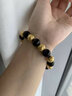 中國黃金（CHINA GOLD）黃金手串男足金金錢(qián)珠黑瑪瑙招財轉運珠手鏈婦女節生日禮物送男友 【來(lái)財】8金錢(qián)珠黑瑪瑙手串(約10mm)約4g 曬單實(shí)拍圖