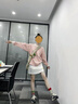 LDBE條紋粉色愛(ài)心長(cháng)袖t恤女春秋小眾設計感圓領(lǐng)寬松慵懶風(fēng)上衣韓系ins 粉色條紋 M 【95斤內】 曬單實(shí)拍圖