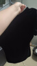 S·J·V·K黑色t恤女短袖設計感掐腰v領(lǐng)正肩修身夏季緊身收腰上衣穿搭新款潮 黑色 L 曬單實(shí)拍圖