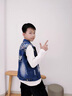 G.DUCKKIDS小黃鴨兒童牛仔馬甲男童春秋款外穿背心2025款洋氣春裝坎肩男孩子 藍色 130 建議7~8歲【120-130cm】cm 曬單實拍圖