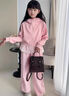 小咕嘟熊女童秋裝套裝2025新款女孩韓系春秋季外套兒童網(wǎng)紅炸街女孩運(yùn)動(dòng)服 粉色 130 曬單實(shí)拍圖