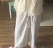 MJ STYLE哈倫蘿卜褲女夏季休閑遮胯顯瘦百搭直筒高腰休閑褲米白色 M 曬單實(shí)拍圖