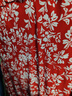 三彩2025夏季新款荷葉邊碎花裙法式收腰A字裙長(cháng)裙系帶優(yōu)雅S 大紅色花卉 S 155/80A 曬單實(shí)拍圖