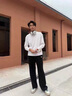 SPAO韓國同款男士休閑直筒褲春秋新款藍帽子小熊重磅衛褲SPWK25SK08LD 黑#SP藍帽子熊-貼布繡 M 曬單實(shí)拍圖