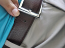 萬寶龍MONTBLANC 梯形鍍鈀針扣黑棕雙面皮帶/腰帶3.5cm 118436 七夕禮物 曬單實(shí)拍圖
