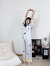熱妒睡衣女春秋季冰絲長(zhǎng)袖長(zhǎng)褲大碼可愛貓咪可外穿帶胸墊一體套裝 53390（帶胸墊） L 165（L）體重105-125斤 曬單實(shí)拍圖